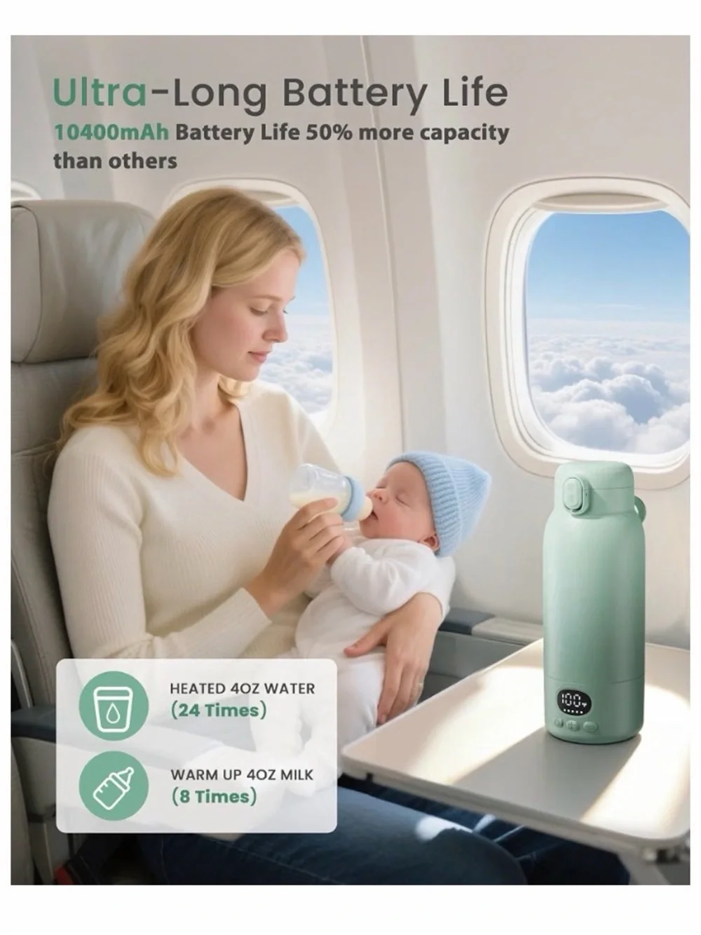 Portable Baby Bottle Warmer – Light Green